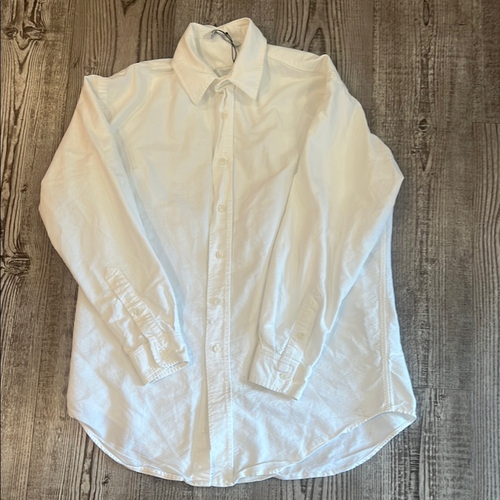 Zara White Casual Button Down Shirt